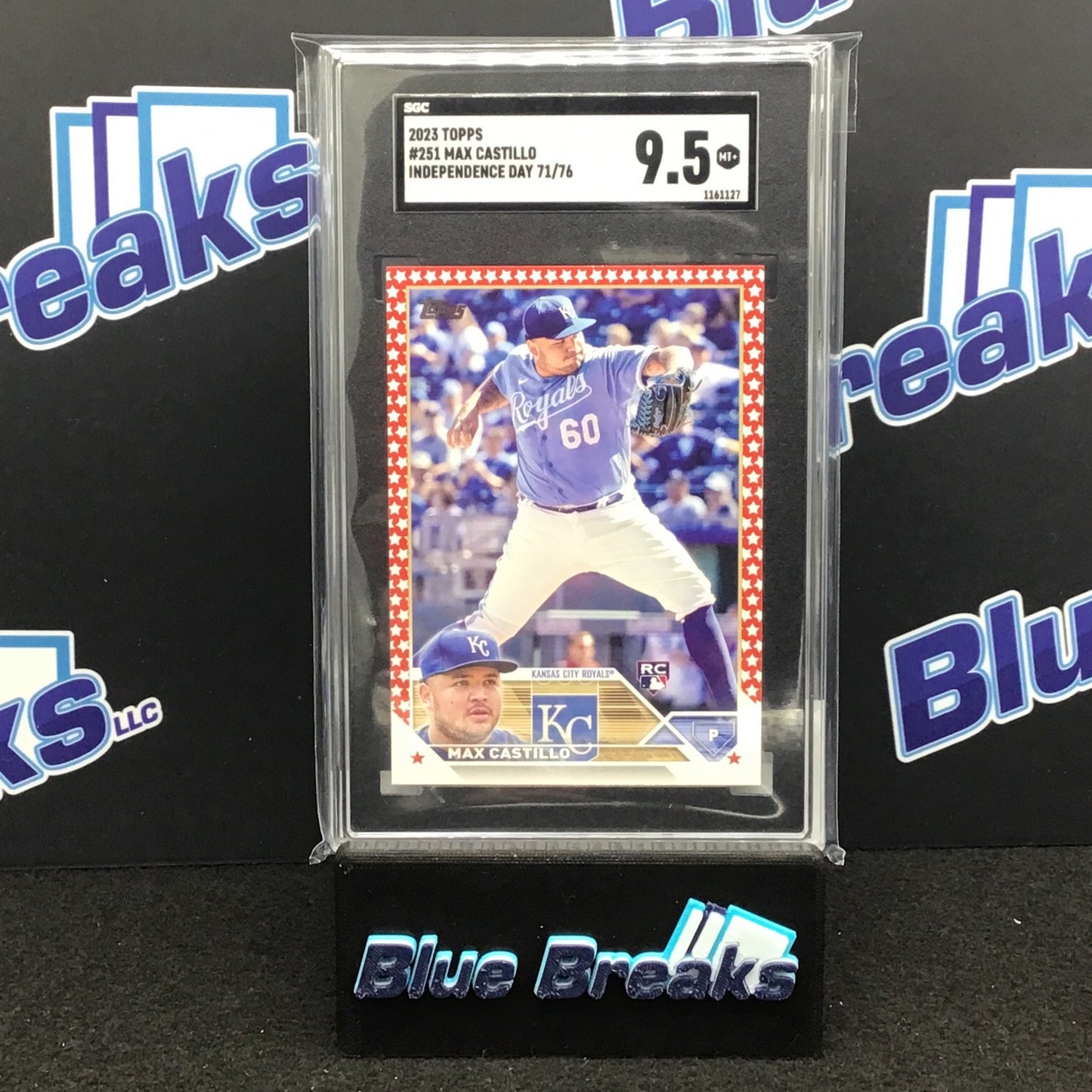 2023 Topps Series 1 Independnce Day Max Castillo 71/76 RC #251 SGC 9.5 Royals