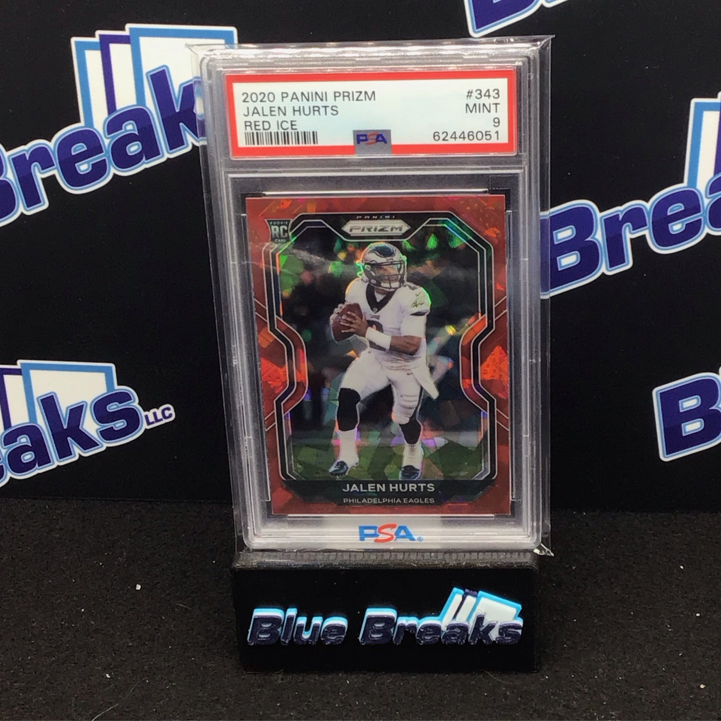 2020 Panini Prizm red ice Jalen Hurts RC #343 PSA 9 Eagles