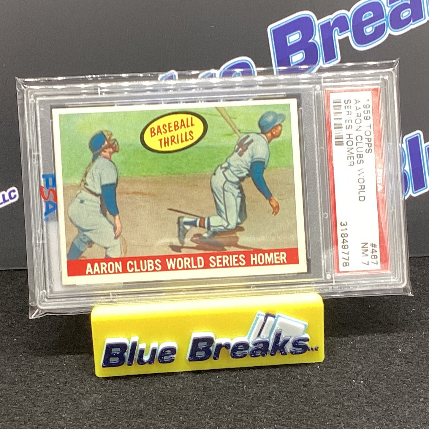1959 Topps Aaron Clubs World Series Homer PSA NM7