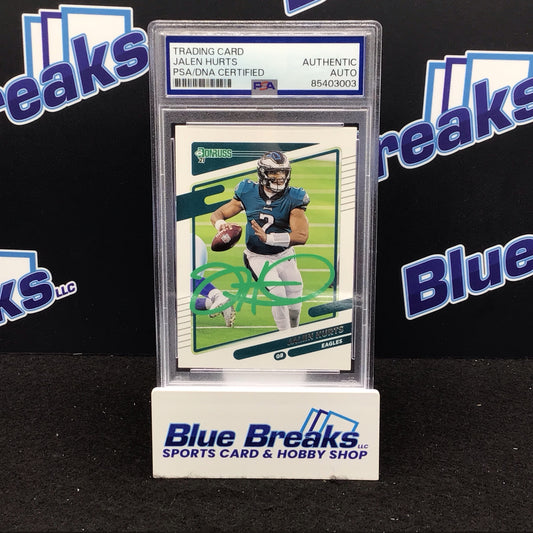 2021 Panini Donruss Jalen Hurts in person auto #108 PSA authentic Eagles