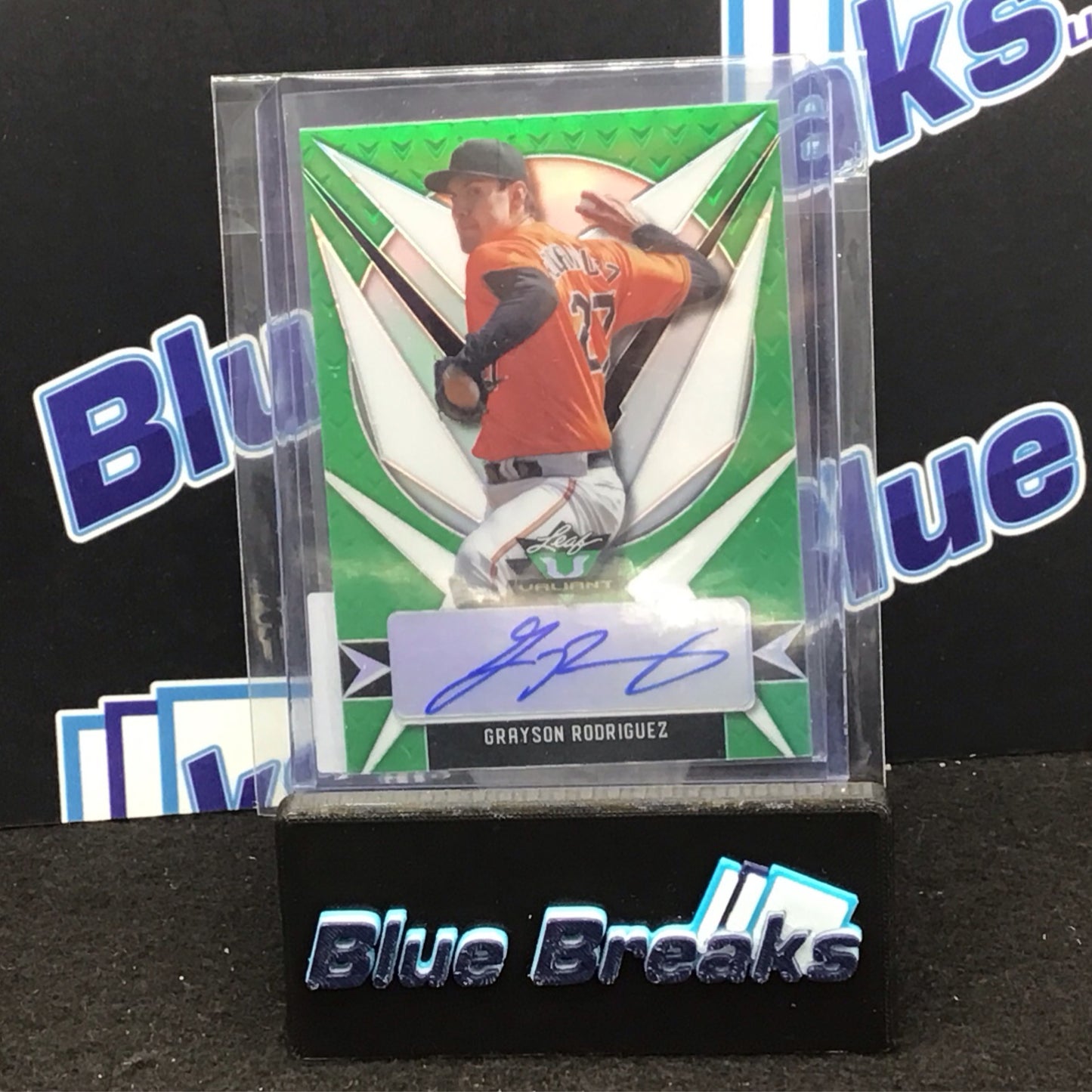 2021 Leaf Valiant green Grayson Rodriguez auto #BA-GR1 Orioles