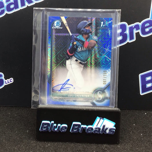 2022 Bowman Chrome 1st Bowman HTA Choice Refractor Luis Chevalier auto 097/150 #CPA-LC Mariners