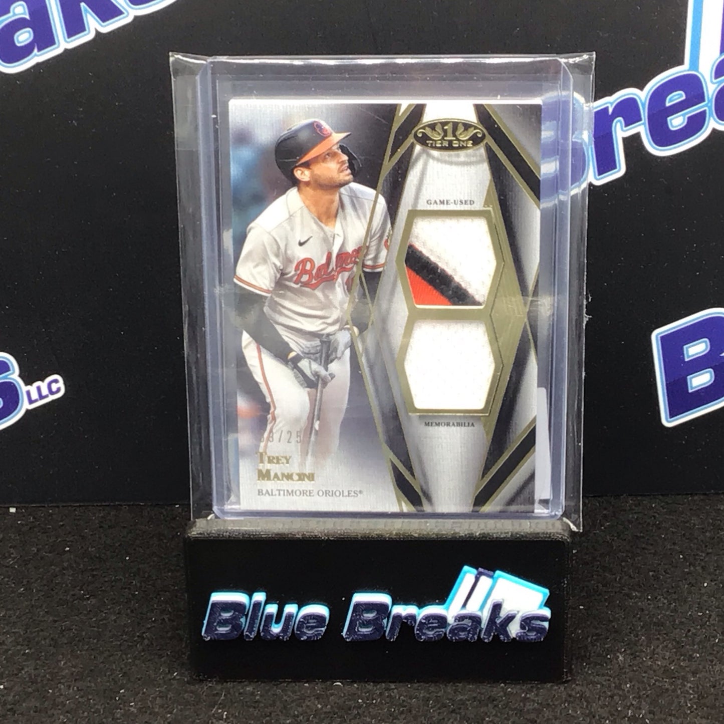 2022 Topps Tier 1 Dual Relic Trey Mancini 9/25 #T2R-TM - Baltimore Orioles