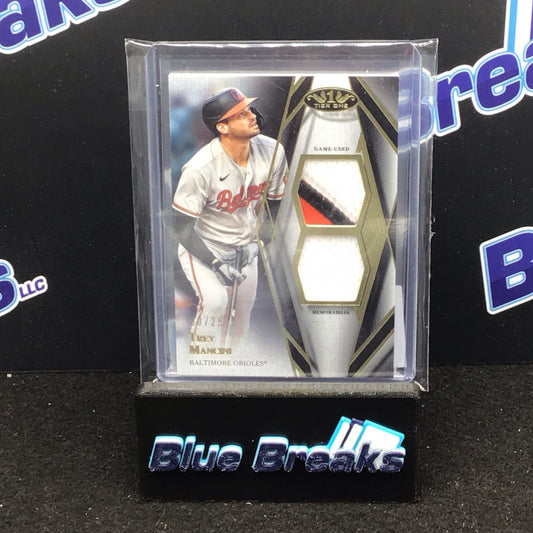 2022 Topps Tier 1 Dual Relic Trey Mancini 9/25 #T2R-TM - Baltimore Orioles