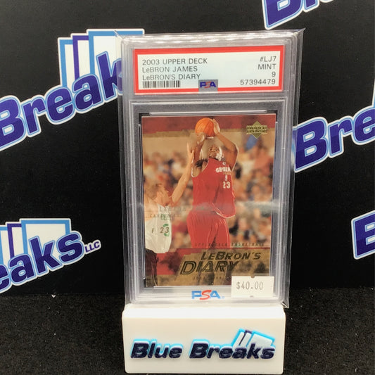 2003 Upper Deck Lebron's Diary Lebron James #LJ7 PSA 9 Cavaliers