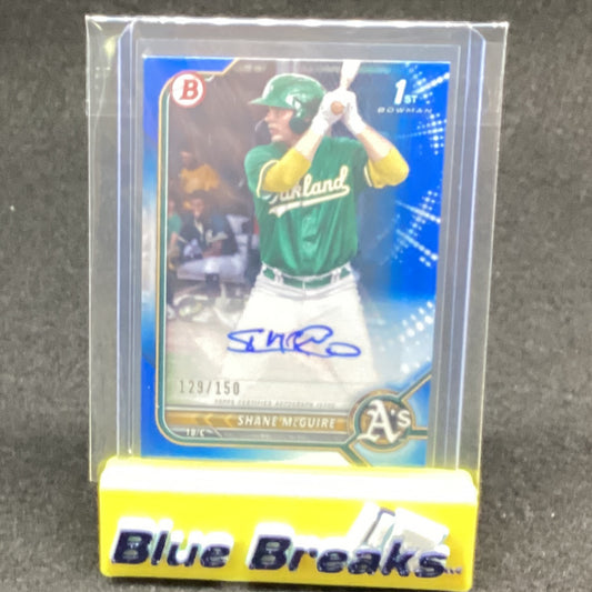2022 Bowman 1st Blue Shane McGuire auto 129/150 PPA-SM