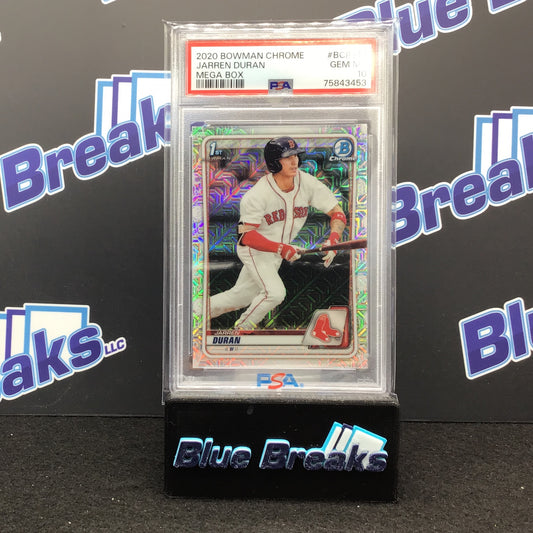 2020 Bowman Chrome - Jarren Duran - Mega Box - #BCP144 - PSA 10 - Boston Red Sox