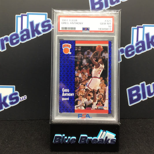 1991 Fleer - Greg Anthony - New York Knicks - #325 - PSA 10