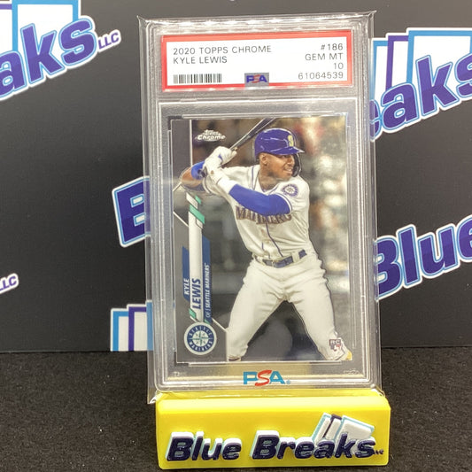 2020 Topps Chrome - Kyle Lewis RC #186 Gem Mt 10