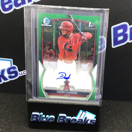 2023 Bowman Chrome green Dario Laverde auto 48/99 #CPA-DL Angels
