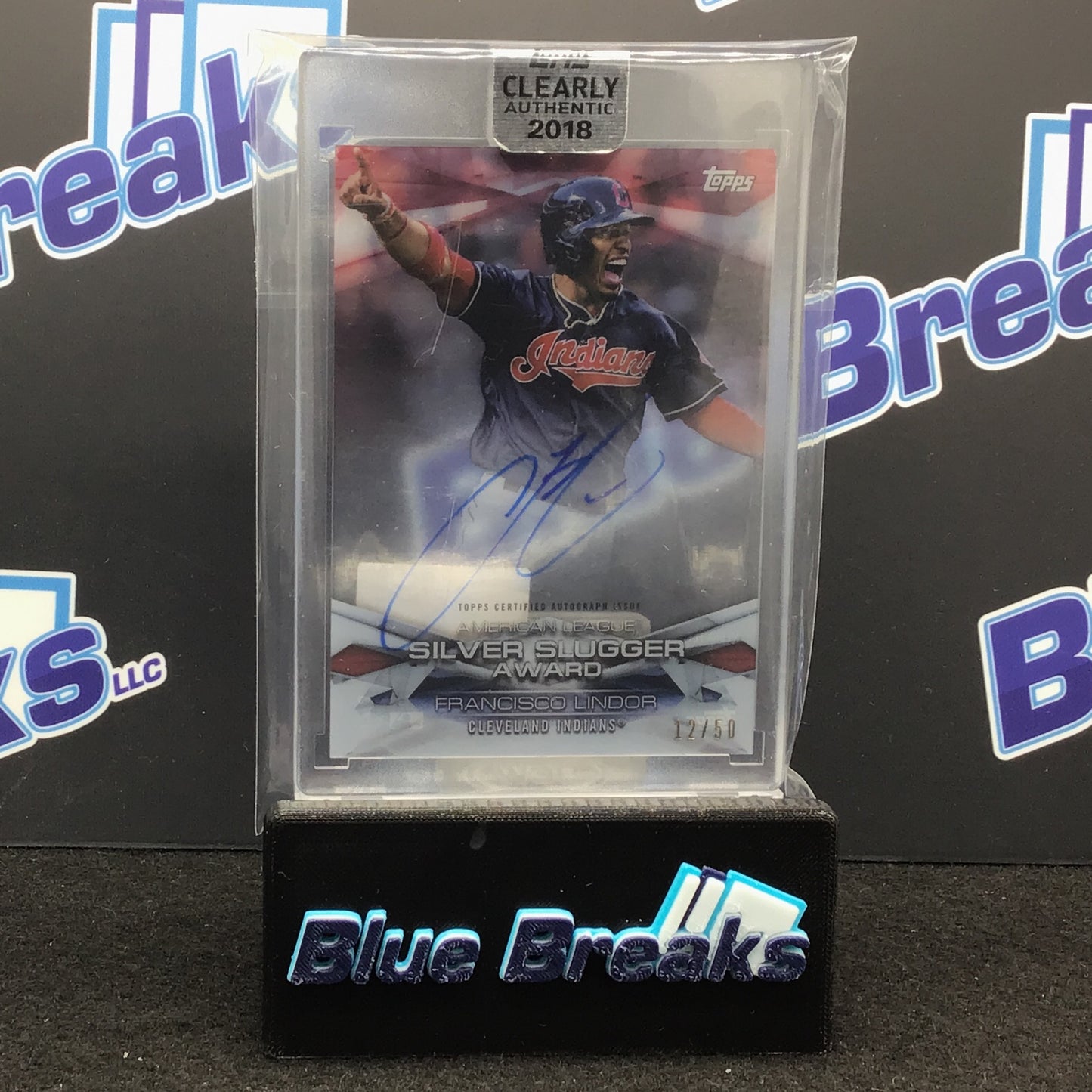 2018 Topps - Clearly Authentic - Francisco Lindor - Silver Slugger - 12/50 - Cleveland Indians