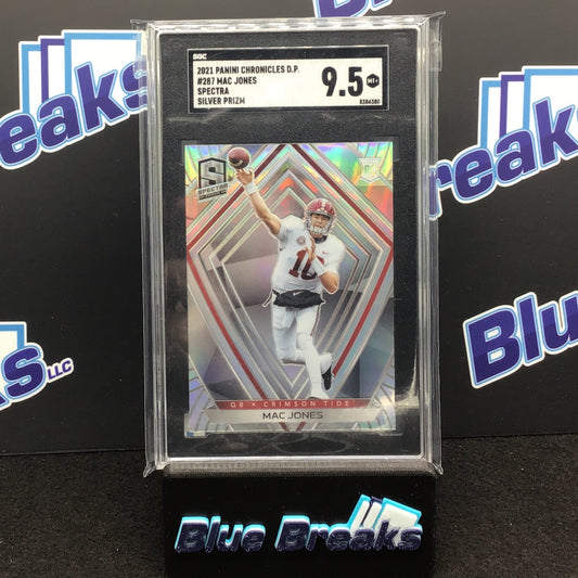 2021 Panini Chronicles - Mac Jones - Spectra Silver Prizm - #287 - SGC 9.5 - Crimson Tide