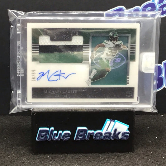 2021 Panini One Michael Carter relic auto 76/99 #137 Jets