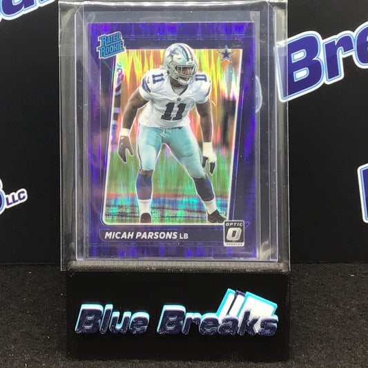 2021 - Panini - Donruss Optic - Purple Shimmer - Micah Parsons - Dallas Cowboys - 245
