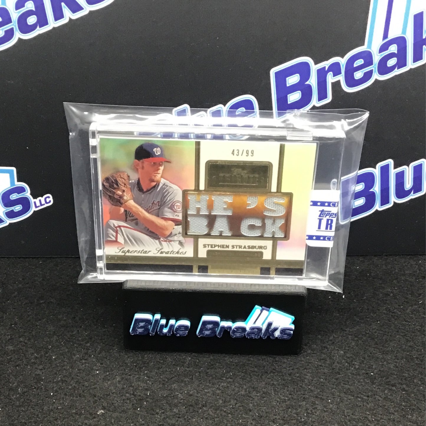 2012 Topps Tribute - Stephen Strasburg - Superstar Swatches relic card - 43/99