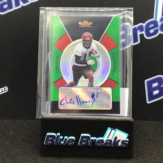 2005 Topps Finest Green Refractor Chris Henry auto 109/199 RC Bengals