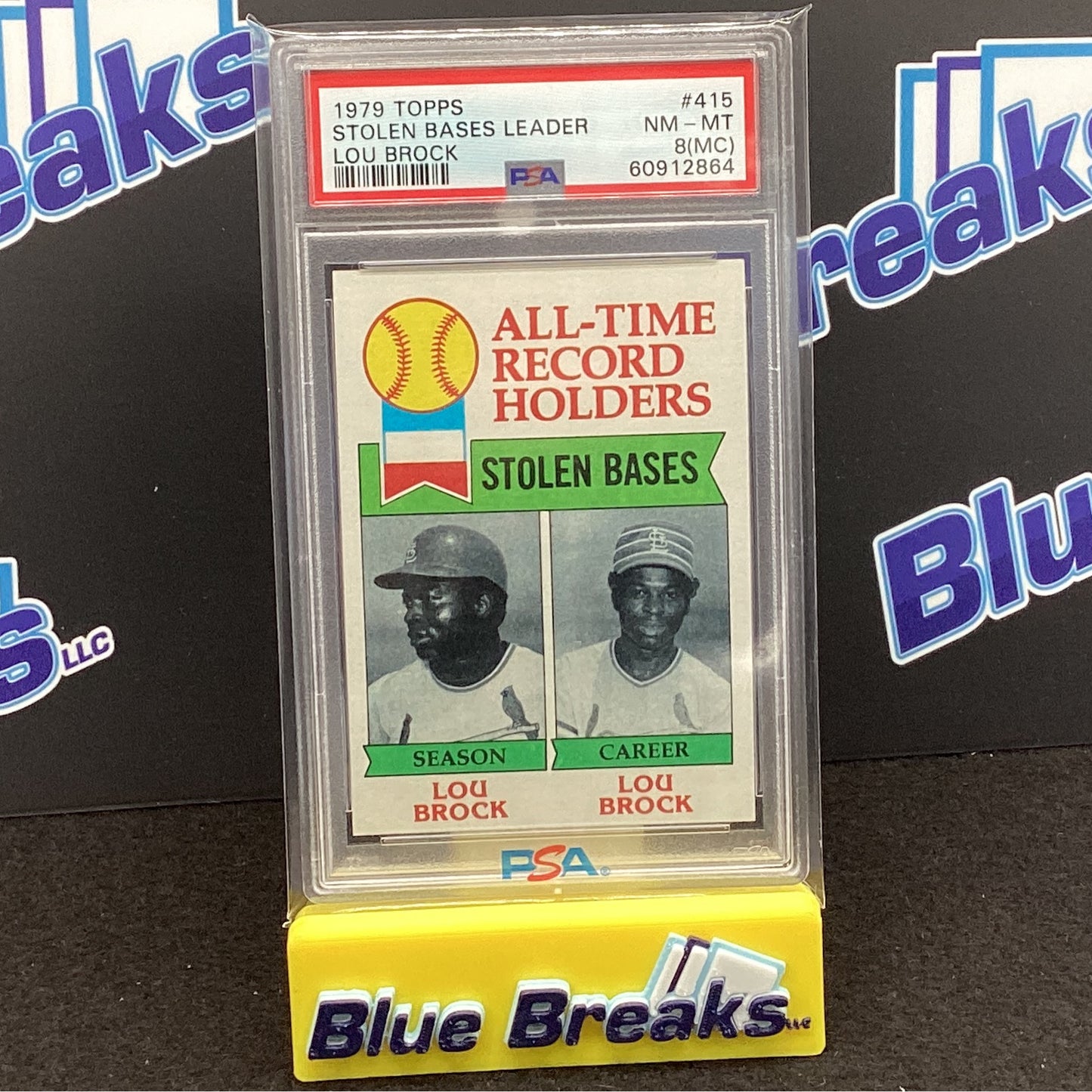 1979 Topps - Stolen Bases Leader - Lou brock - #415 PSA 8