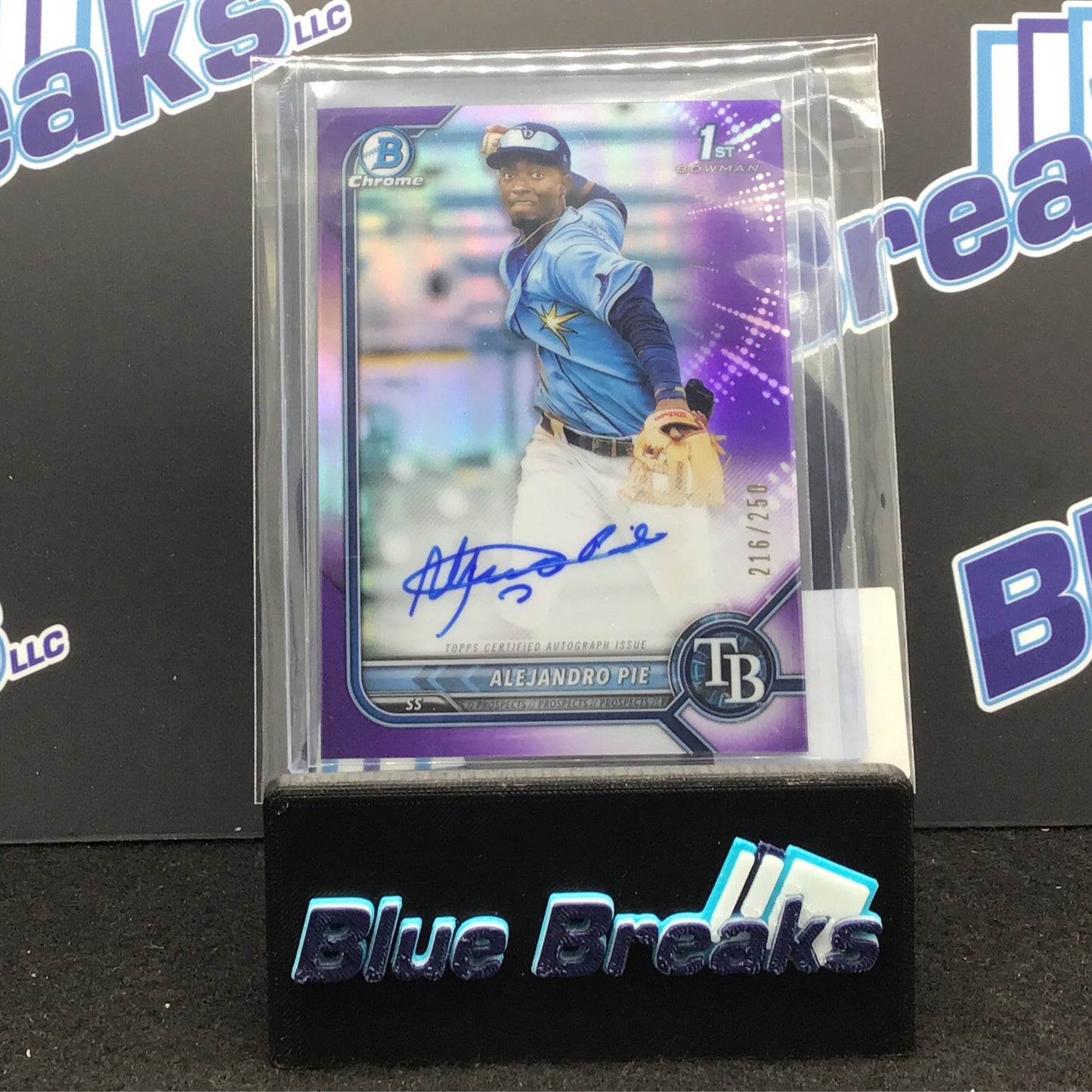 2022 Bowman Chrome 1st Bowman True Purple Alejandro Pie 216/250 #CPA-AP Rays