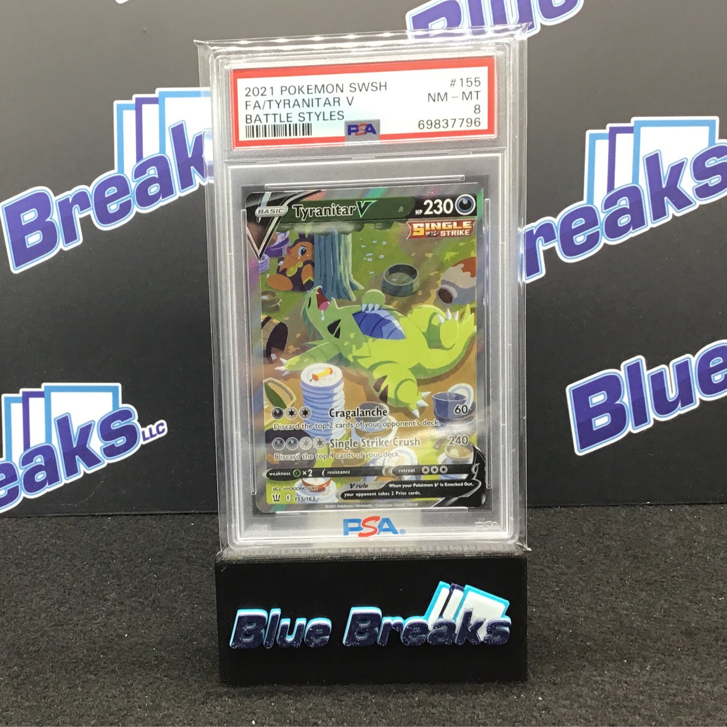 2021 Pokémon Swoosh - Full Art - Tyranitrar V - Battle Styles - PSA 8