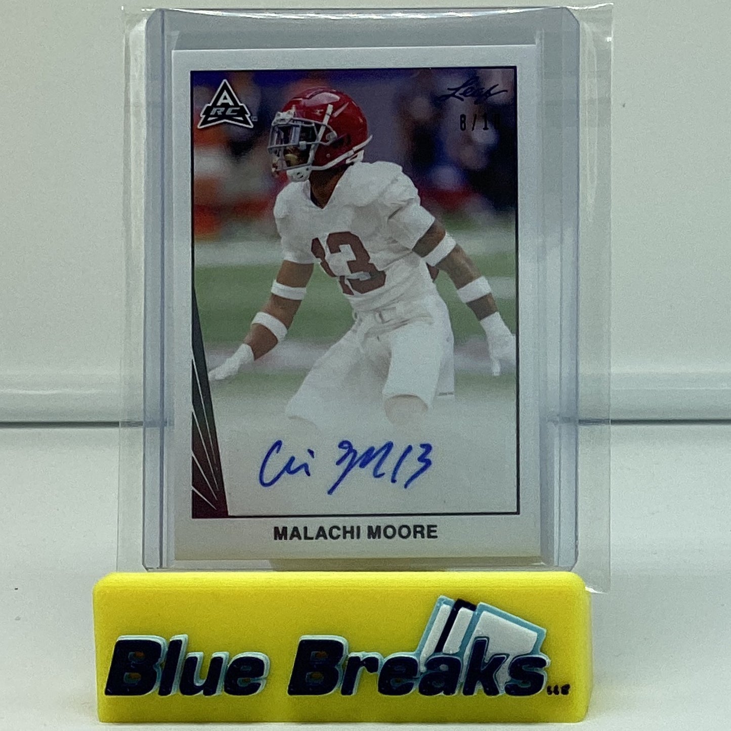 2021 Leaf Football - Malachi Moore auto 8/10 #BA-MM1