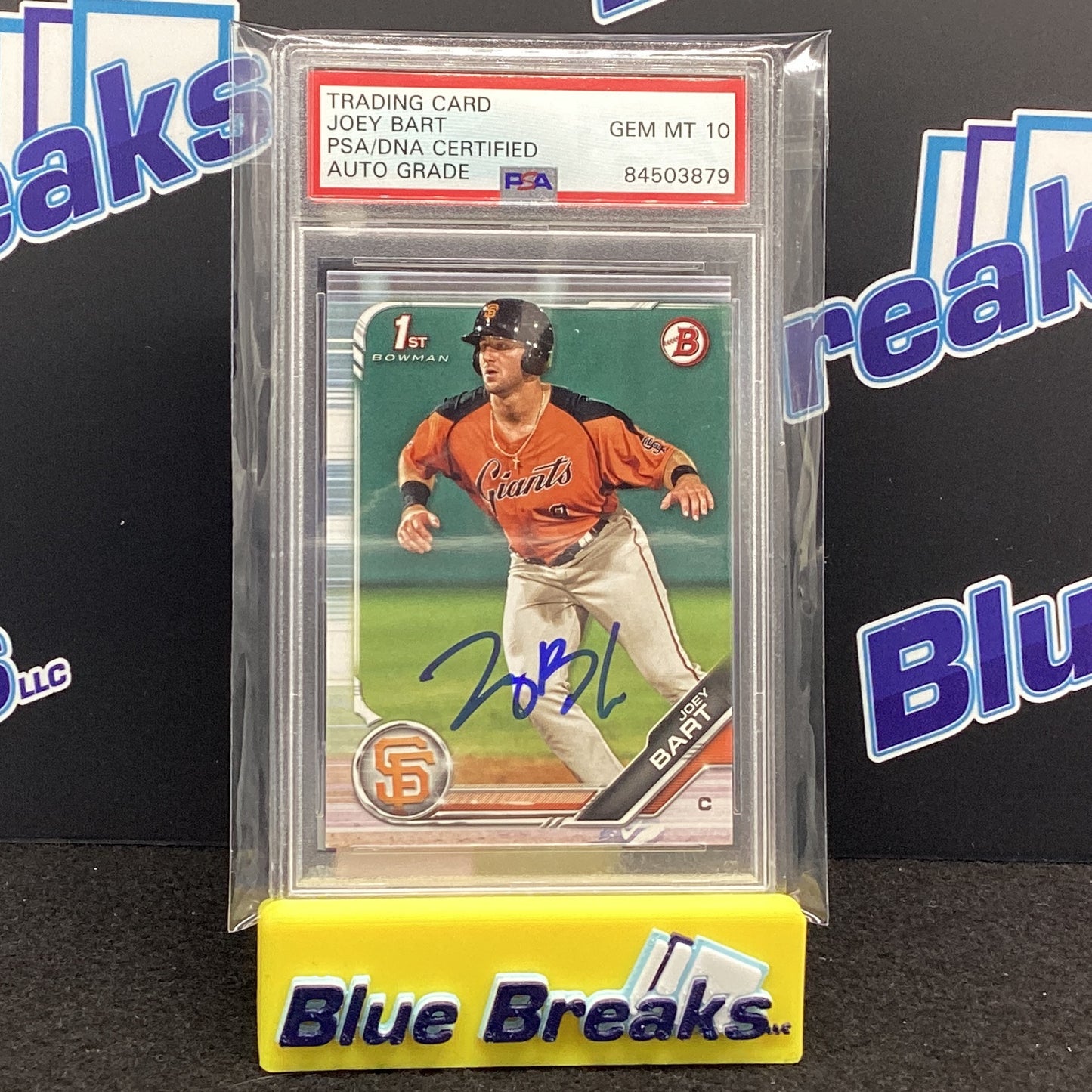 2019 Bowman 1st Bowman Joey Bart auto PSA 10 #BP-50 Giants