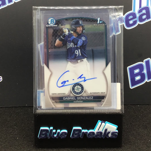 2023 Bowman Chrome 1st Bowman Gabriel Gonzalez auto #CPA-GG Mariners