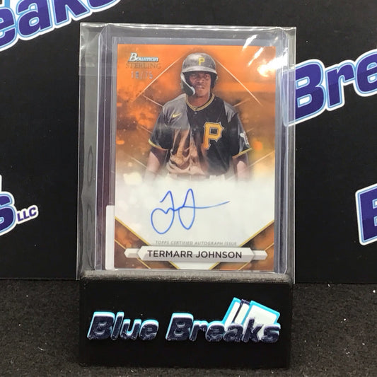 2023 Bowman Sterling orange Termarr Johsnon auto 18/75 #PA-TJ Pirates