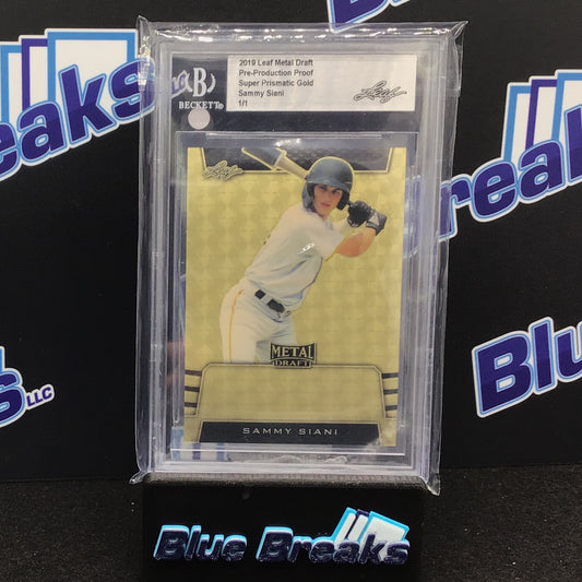 2019 Leaf Metal Draft - Sammy Siani - Pre Production Proof - Super Prismatic Gold - 1/1