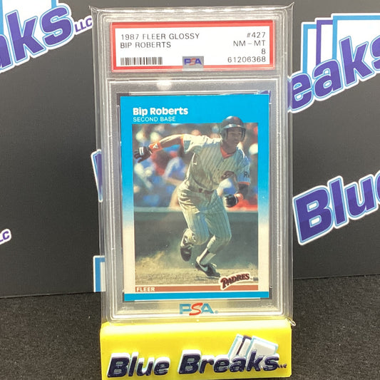 1987 Fleer Glossy - Bip Roberts #427 PSA 8