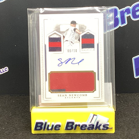 2016 Panini National Treasures Sean Newcomb auto 06/10