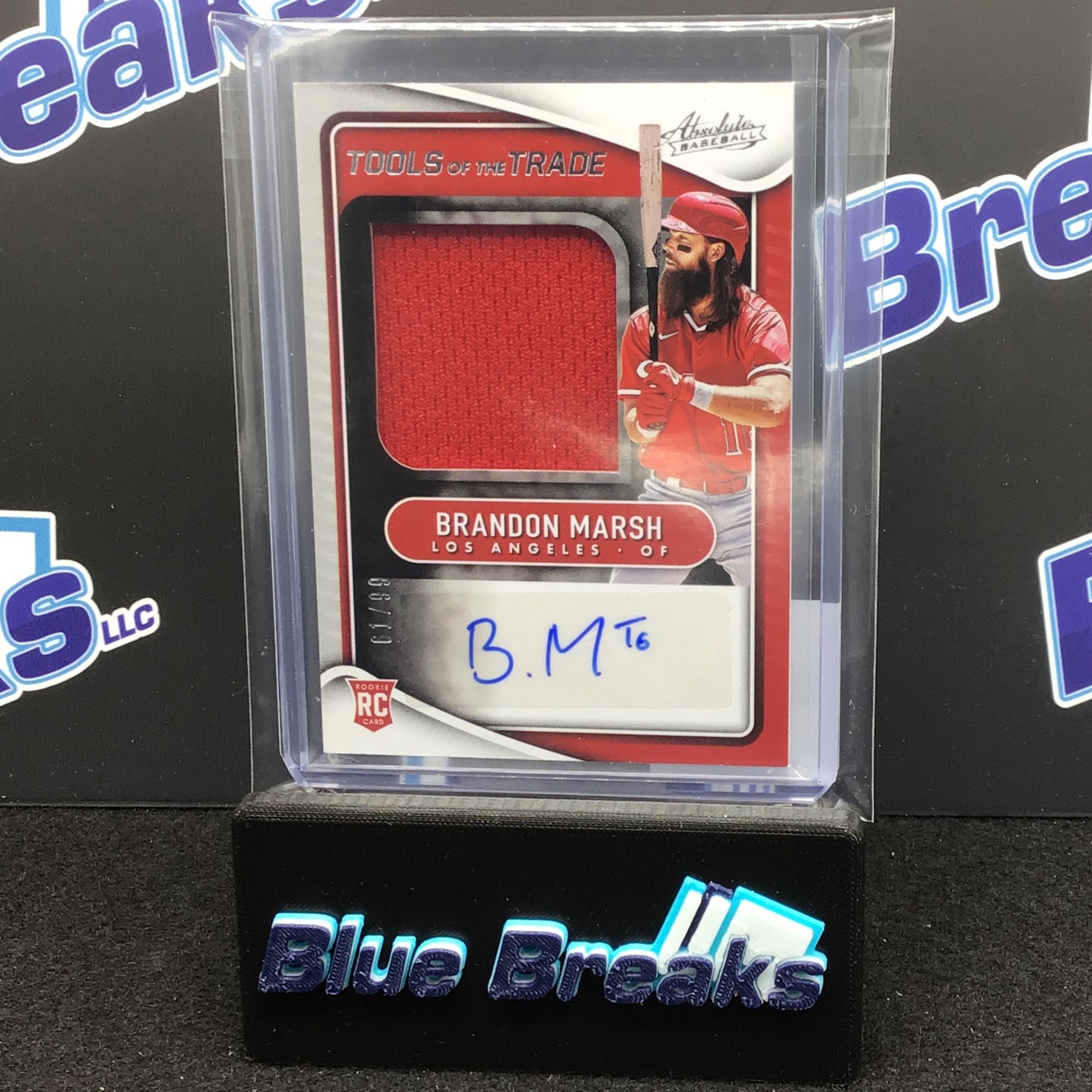 2022 Panini Absolute Tools of the Trade Brandon Marsh relic auto 61/99 RC #TTJS-BM Angels