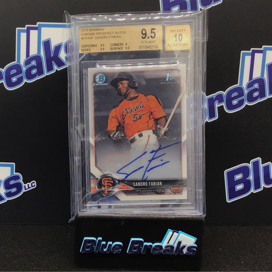 2018 Bowman - Sandro Fabian - Chrome Prospect Autos - San Francisco Giants - CPA-SF - BGS 9.5