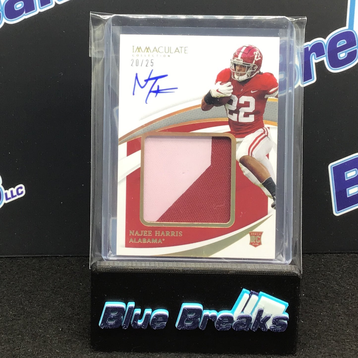 2021 Panini Immaculate Collection Collegiate Najee Harris auto relic 20/25 RC #PPA-NH Steelers/Crimson Tide