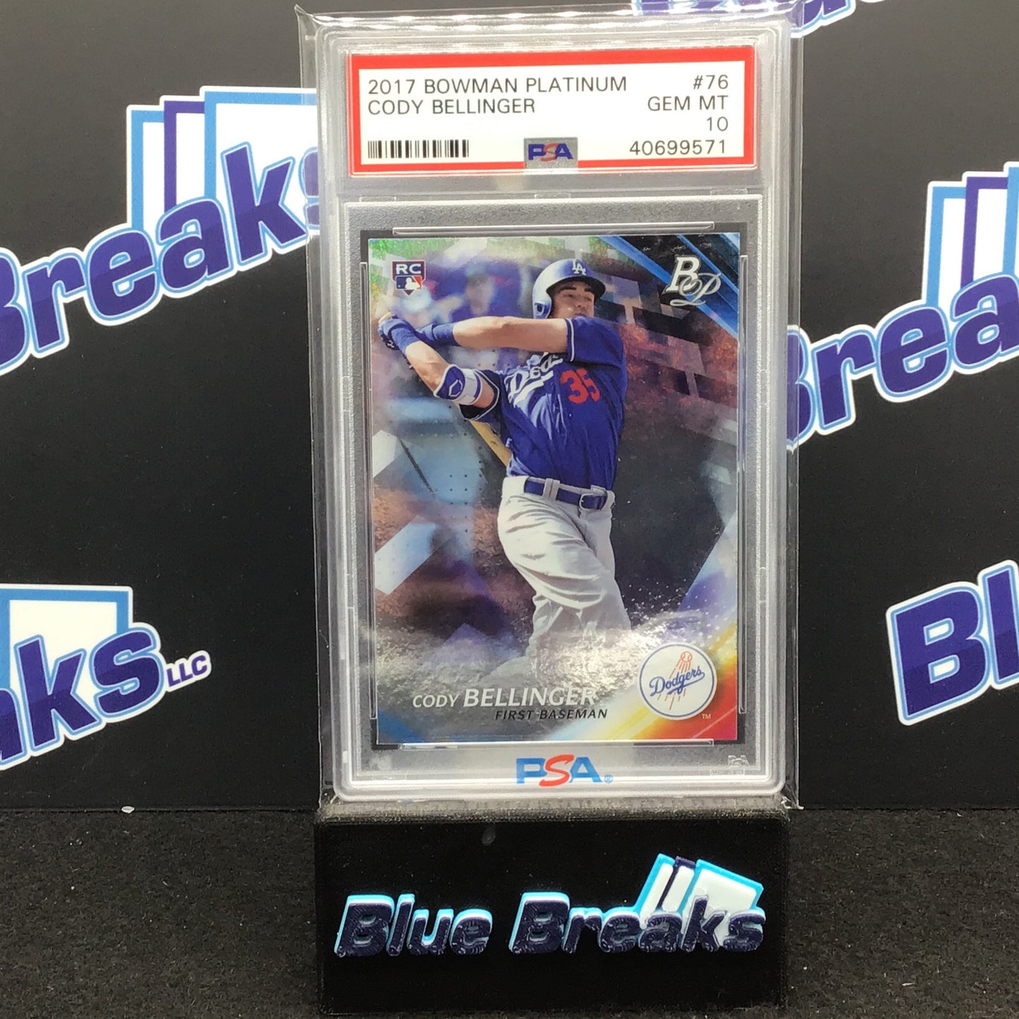 2017 Bowman Platinum - Cody Bellinger - #76 - PSA 10 - Los Angeles Dodgers