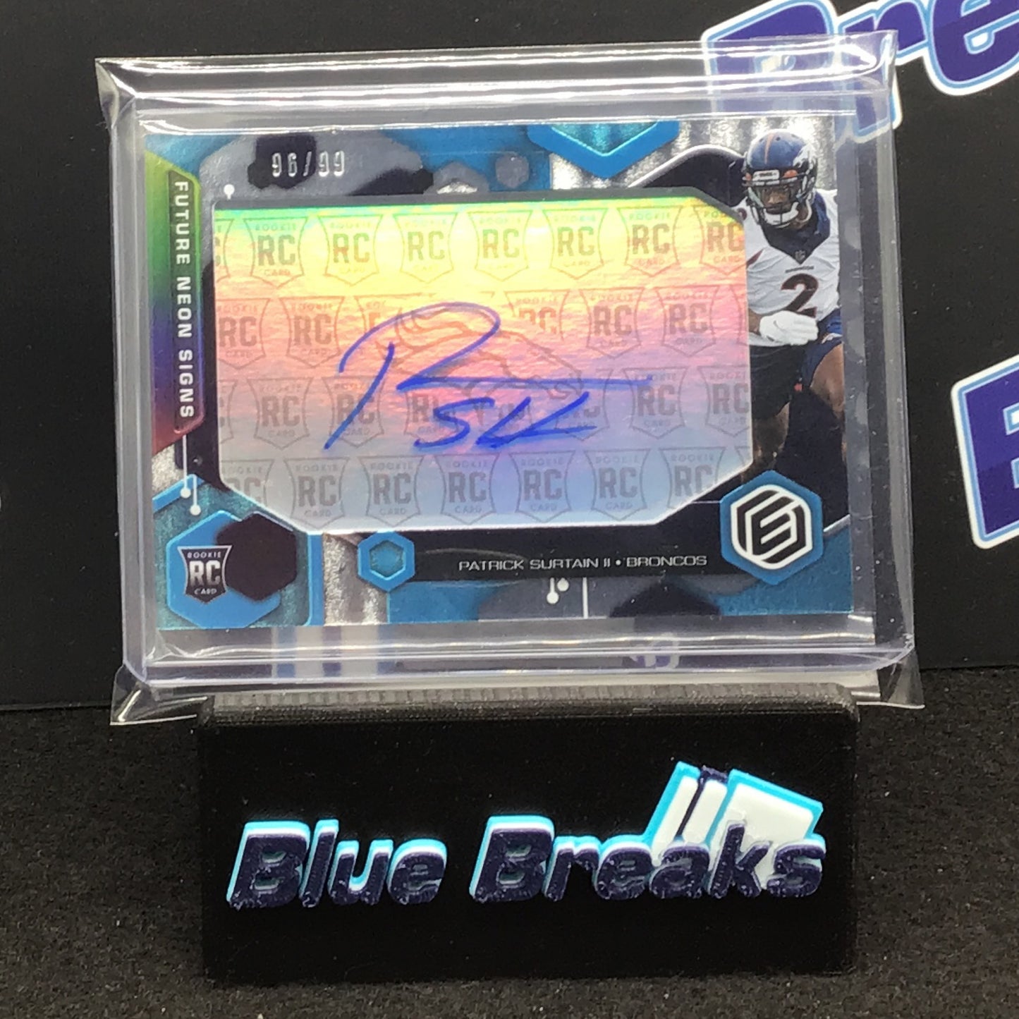 2021 Panini Elements Future Neon Signs Patrick Surtain II 96/99 RC #FS-PSU Broncos
