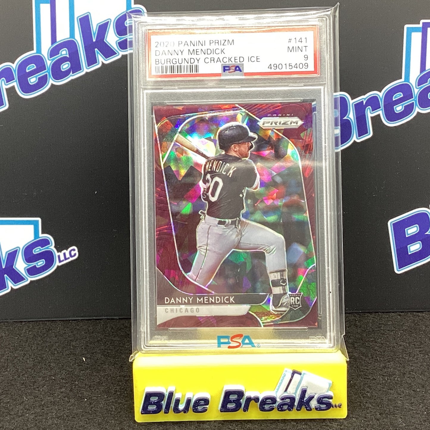 2020 Panini Prizm - Danny Mendick - Burgundy Cracked Ice - Chicago White Sox - 141 PSA 9