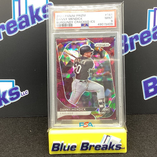 2020 Panini Prizm - Danny Mendick - Burgundy Cracked Ice - Chicago White Sox - 141 PSA 9