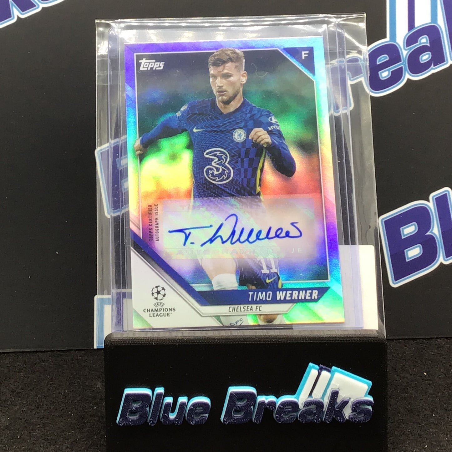 2021/22 Topps UEFA Champions League Refractor Timo Werner auto #BA-TW Chelsea