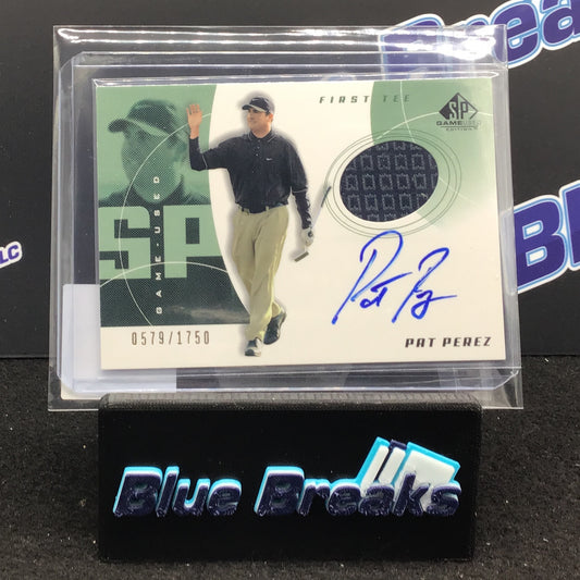 2002 Upper Deck SP Game Used Pat Perez auto 0579/1750 #68 Golf