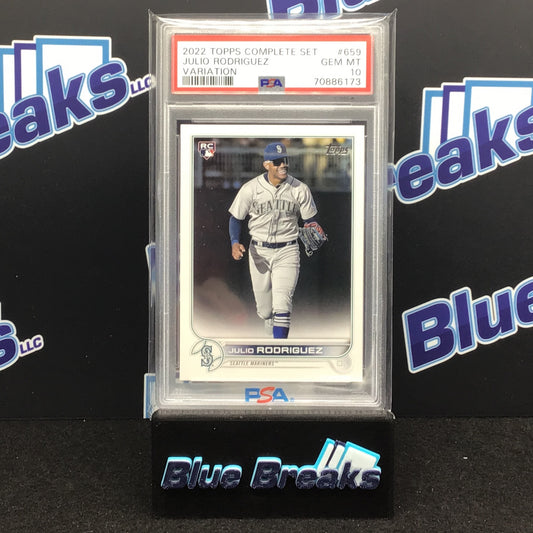 2022 Topps Complete Set Julio Rodriguez Variation #659 RC PSA 10 Mariners