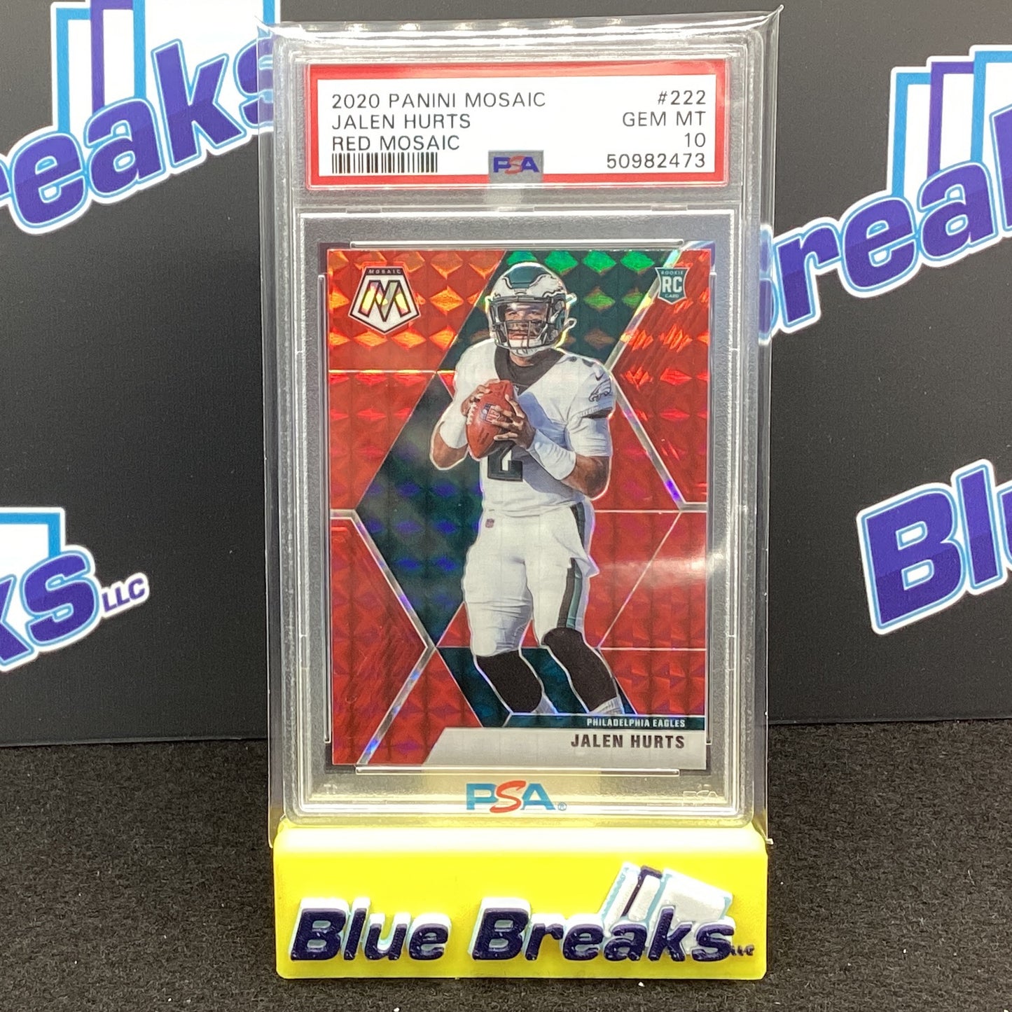 2020 Panini Mosaic - Jalen Hurts - Red Mosaic - RC - #222 - PSA 10 - Philadelphia Eagles