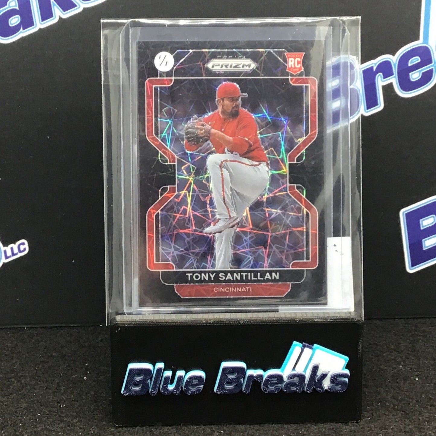 2022 Panini Prizm Black Velocity Tony Santillan 1/1 RC #188 Reds