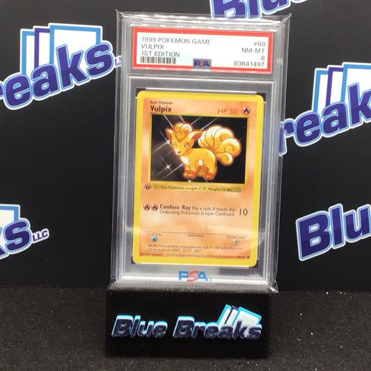 1999 Pokémon Game 1st Edition Vulpix #68 PSA 8