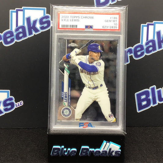 2020 Topps Chrome - Kyle Lewis - Seattle Mariners - #186 - PSA 10