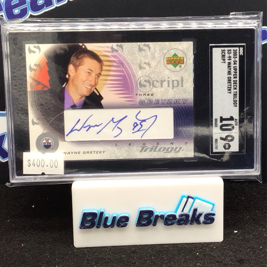 2003-04 Upper Deck Trilogy Script Wayne Gretzky S3-99 SGC 9 Oilers