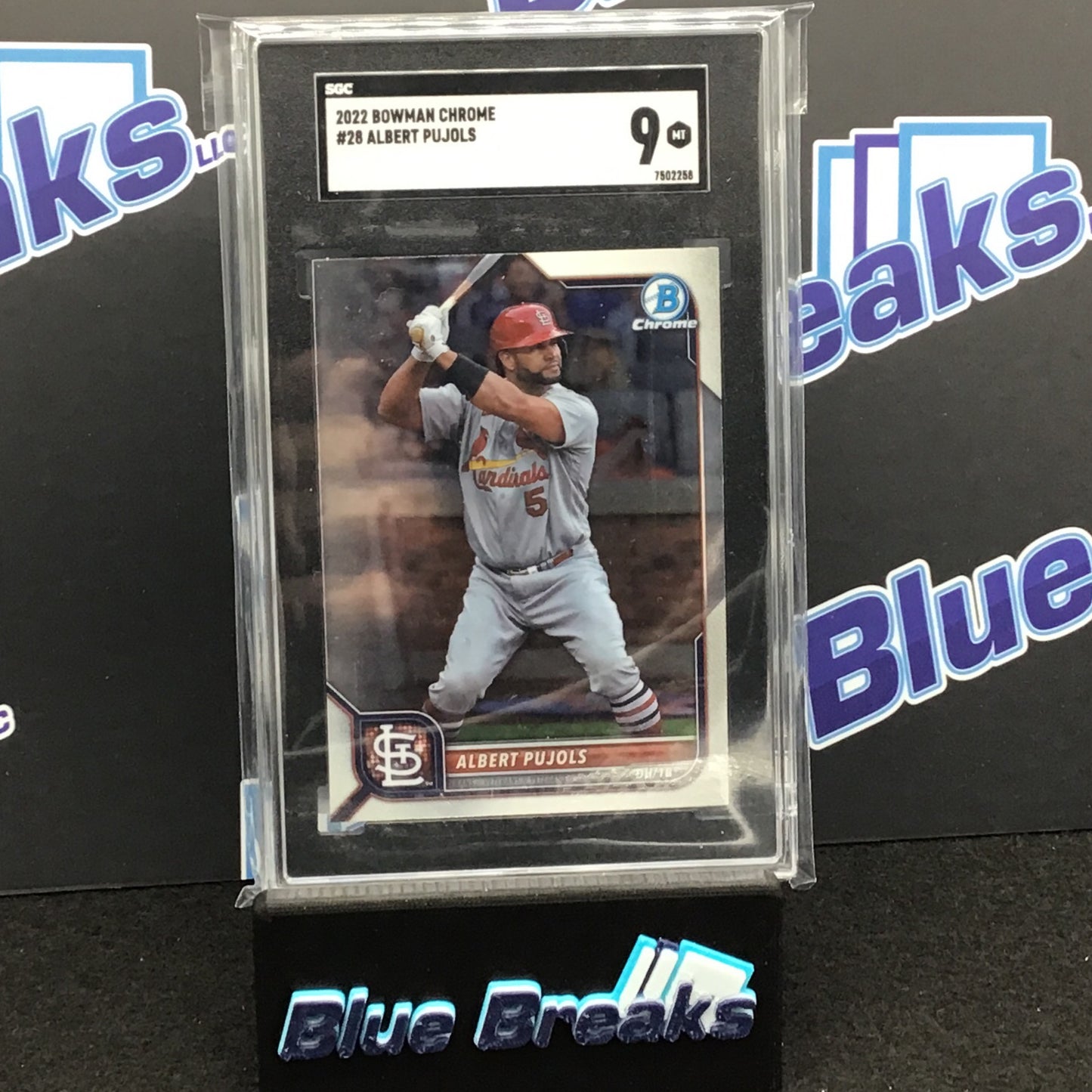 2022 Bowman Chrome - Albert Pujols - #28 - St Louis Cardinals - SGC 9
