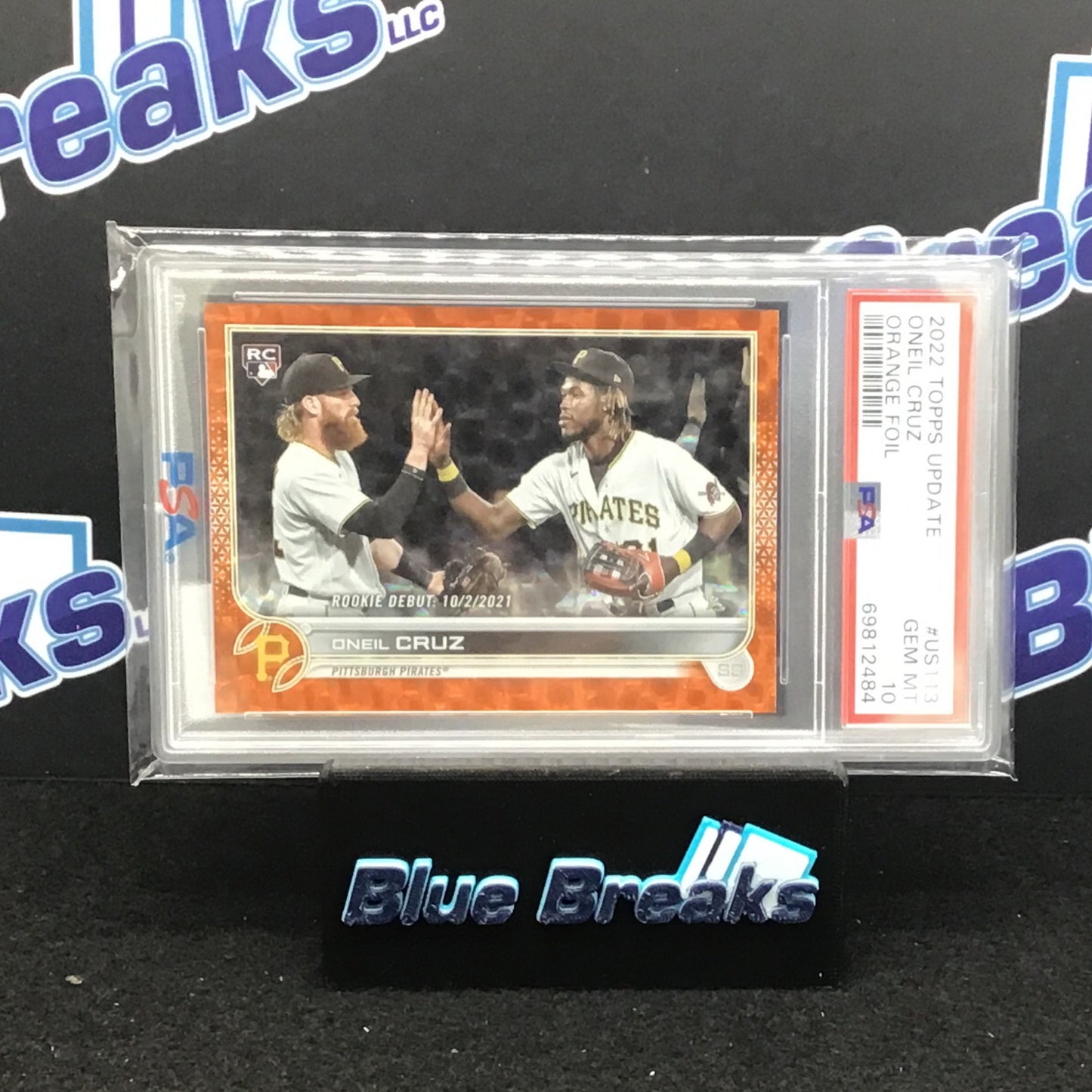2022 Topps Update Orange Foil Oneil Cruz 115/299 #US113 PSA 10 Pirates