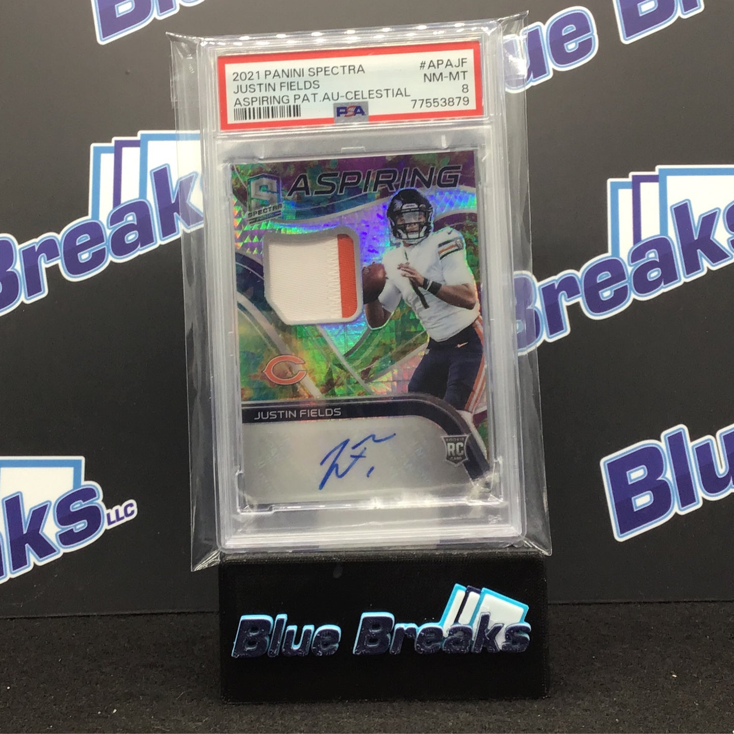 2021 Panini Spectra - Justin Fields - Aspiring - Celestial - Chicago Bears - 05/50 - PSA 8