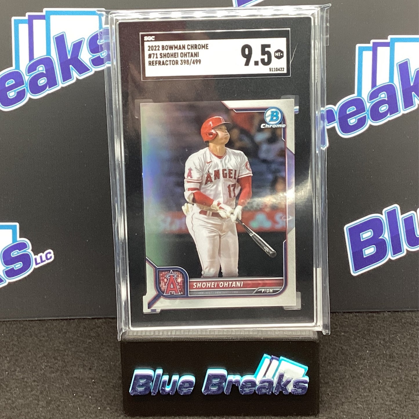 2022 Bowman Chrome Refractor Shohei Ohtani 398/499 SGC 9.5 #71 Angels