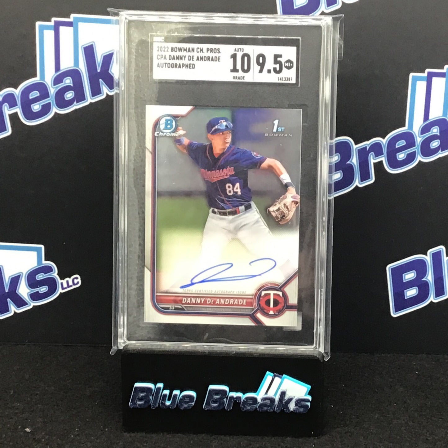 2022 Bowman Chrome Prospects Danny De Andrade auto #CPA-DDE SGC 9.5 /10 Twins